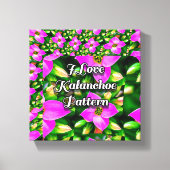 Roze Tropische Flowers Patroon Canvas Afdruk (Voorkant)