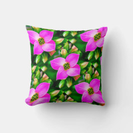 Roze Tropische Flowers Patroon Kussen