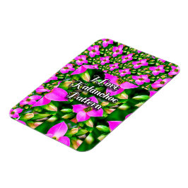 Roze Tropische Flowers Patroon Magneet