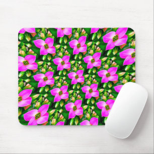 Roze Tropische Flowers Patroon Muismat