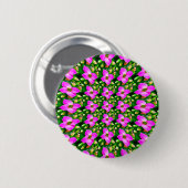 Roze Tropische Flowers Patroon Ronde Button 5,7 Cm (Voorkant /achterkant)