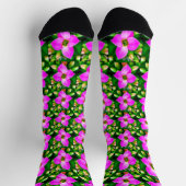 Roze Tropische Flowers Patroon Sokken (Top)
