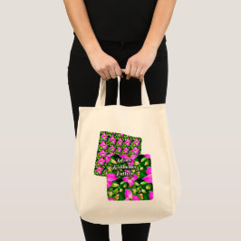 Roze Tropische Flowers Patroon Tote Bag