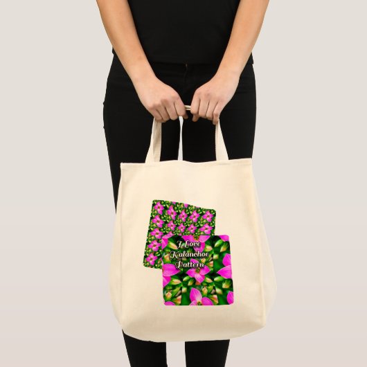 Roze Tropische Flowers Patroon Tote Bag (Voorkant (product))