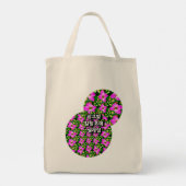 Roze Tropische Flowers Patroon Tote Bag (Achterkant)