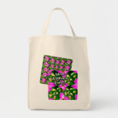 Roze Tropische Flowers Patroon Tote Bag (Voorkant)