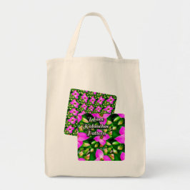 Roze Tropische Flowers Patroon Tote Bag