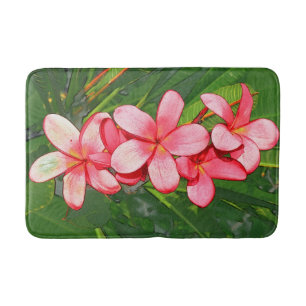 Roze Tropische Frangipani Kunst Badmat