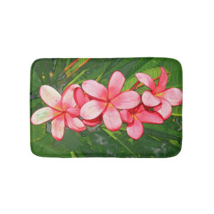 Roze Tropische Frangipani Kunst Badmat