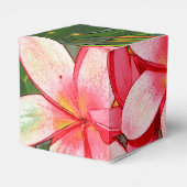 Roze Tropische Frangipani Kunst Bedankdoosjes (Achterkant)