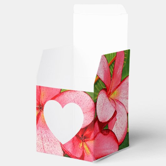 Roze Tropische Frangipani Kunst Bedankdoosjes (Geopend)
