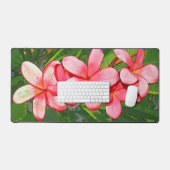 Roze Tropische Frangipani Kunst Bureaumat (Keyboard & Muis)