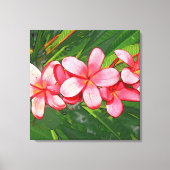 Roze Tropische Frangipani Kunst Canvas Afdruk (Voorkant)