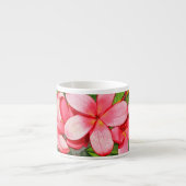 Roze Tropische Frangipani Kunst Espresso Kop (Voorkant)