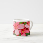 Roze Tropische Frangipani Kunst Espresso Kop (Voorkant rechts)