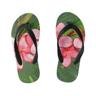Roze Tropische Frangipani Kunst Kinder Teenslippers