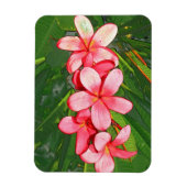 Roze Tropische Frangipani Kunst Magneet (Verticaal)