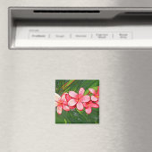 Roze Tropische Frangipani Kunst Magneet (Insitu (Vaatwasser))
