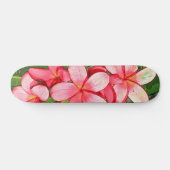 Roze Tropische Frangipani Kunst Persoonlijk Skateboard (Horizontaal)