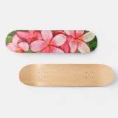 Roze Tropische Frangipani Kunst Persoonlijk Skateboard (Horizontaal)