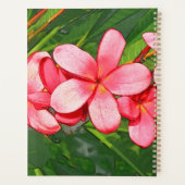 Roze Tropische Frangipani Kunst Planner (Achterkant)
