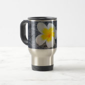 Roze Tropische Frangipani Kunst Reisbeker (Voorkant links)