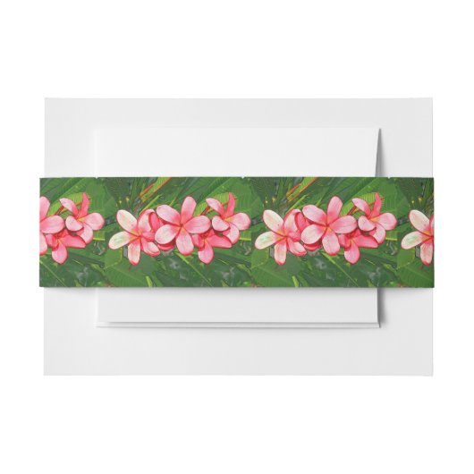 Roze Tropische Frangipani Kunst Uitnodigingen Wikkel (Voorkant Voorbeeld)