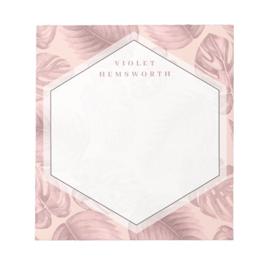 Roze tropische geometrisch notitieblok (Voorkant)