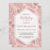 Roze tropische geometrische geboortedag kaart (Voorkant / Achterkant)