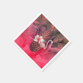 Roze tropische glitter Pineapple Luau Party Servet (Hoek)