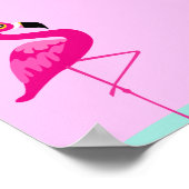Roze, tropische grafische afdruk van flamingo poster (Hoek)