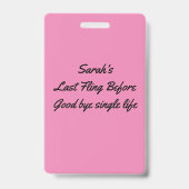 Roze tropische handpalm VIP Pass Badge (Achterkant)