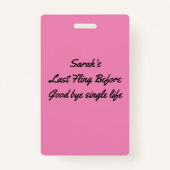 Roze tropische handpalm VIP Pass Badge (Achterkant)