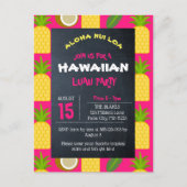 Roze Tropische Hawaiiaanse Luau Party Uitnodiging (Voorkant)