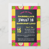 Roze Tropische Hawaiian Luau Sweet 16 Kaart (Voorkant)