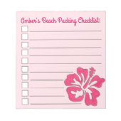 Roze Tropische HIbiscus Bloem Kogellijst Notitieblok (Voorkant)