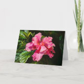 roze tropische hibiscus flower Art Note Kaart (Voorkant)