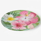 Roze Tropische Hibiscus Flowers Papieren Bordje (Gekanteld)