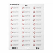 Roze Tropische Hibiscus Return Address Etiket (Full Sheet)