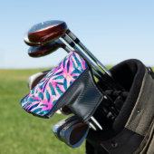 Roze tropische lederen patroon golfheadcover (Insitu)