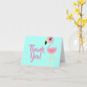 Roze Tropische Leuk van de Flamingo dankt u Kaart (Gele Bloem)