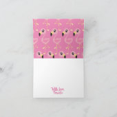 Roze Tropische Leuk van de Flamingo dankt u Kaart (Binnen)