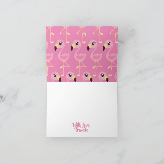 Roze Tropische Leuk van de Flamingo dankt u Kaart (Binnen)