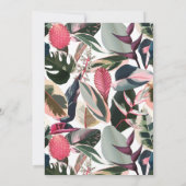 Roze tropische Lijst Baby shower van huisplanten Kaart (Achterkant)