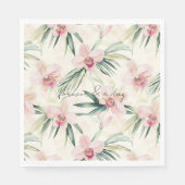  Roze Tropische Orchidee Bloemen Wedding Servet (Voorkant)