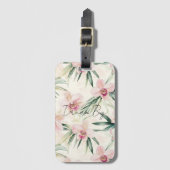 roze tropische orchideeënbloemen bagagelabel (Voorkant (verticaal))