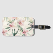 roze tropische orchideeënbloemen bagagelabel (Voorkant (horizontaal))