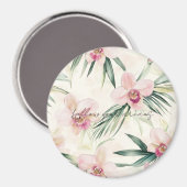  roze tropische orchideeënbloemen magneet (Voorkant / Achterkant)