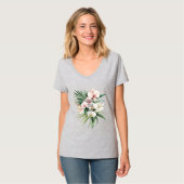 roze tropische orchideeënbloemen t-shirt (Voorkant volledig)