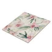  roze tropische orchideeënbloemen tegeltje (Zijkant)